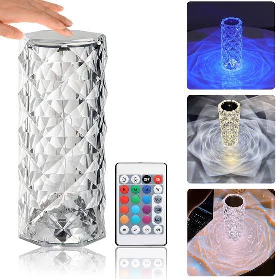 16 Colors Rechargeable 3D Diamond Crystal LED Lamp