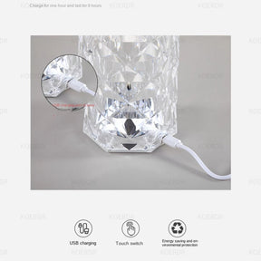 16 Colors Rechargeable 3D Diamond Crystal LED Lamp