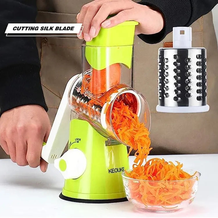 Tabletop Drum Grater Manual Rotary Vegetable Slicer Cutter Kitchen